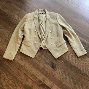 White House Black Market Green Military Blazer 10